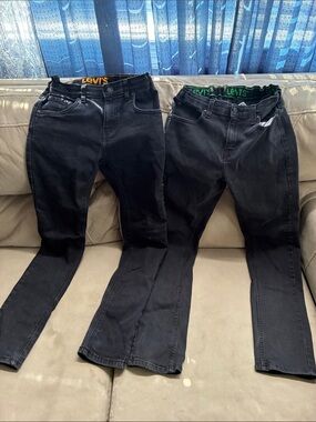 Levi's Men's Black Skinny Jeans Pair - Dark Wash